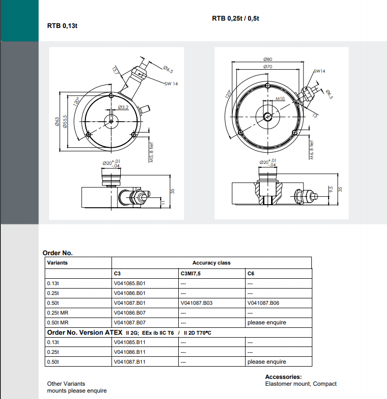  RTB-0.5t稱重傳感器