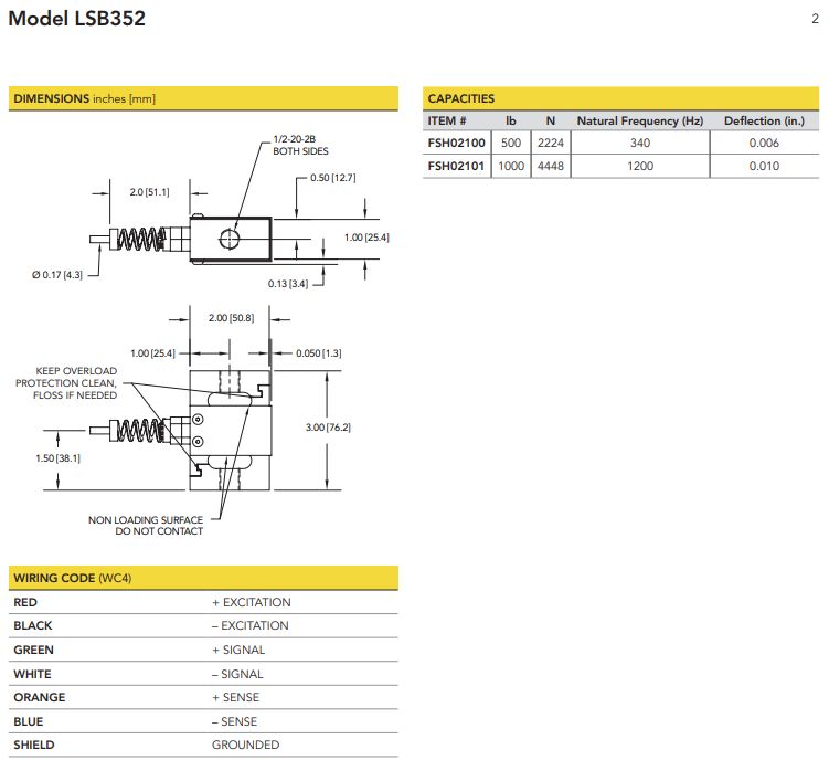 LSB352-500lb稱重傳感器