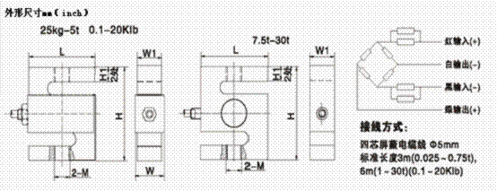 H3-C3-1.5T-6B稱重傳感器平面圖